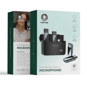میکروفون یقه ای بی سیم گرین لاین مدل GN2IN1DDMTCBK 2in1 رابط Type-C